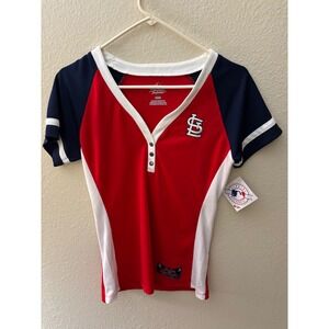 Majestic St Louis Cardinals Baseball Jersey Shirt Womens Red Navy White MLB A844